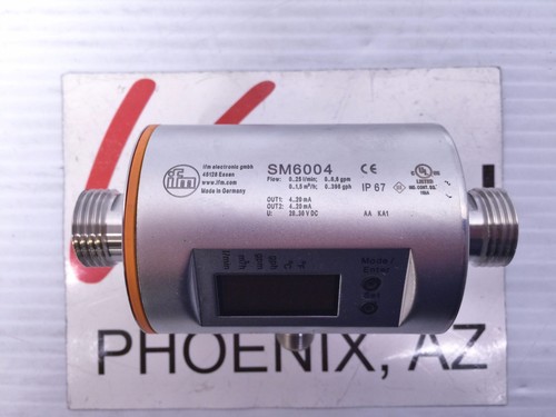 IFM Efector 300 Magnetic Inductive Flow Meter SM6004 IP 67 Monitor Sensor
