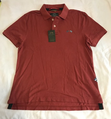 Mens ‘Racing Green’ Polo Neck T-Shirt T Shirt Red Medium Short Sleeve BNWT BN