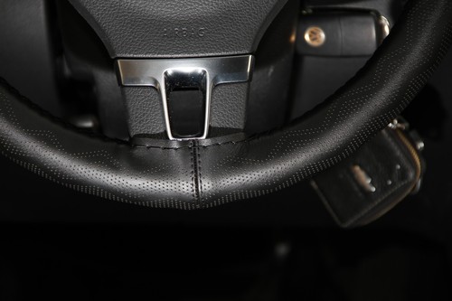 Stitch On Steering Wheel Skin Wrap Cover Black PVC Leather w// Needle /& Thread