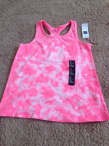 NWT Gap Kids Pink and Blue Cotton Tie Dye Tank Top Girls