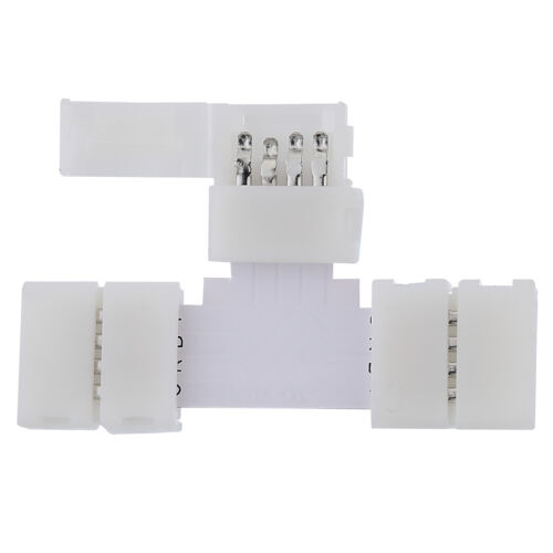 4 Pin Straight L T Shape Clips connecteurs pour 3528 5050 RGB 10 mm DEL Strip Light 
