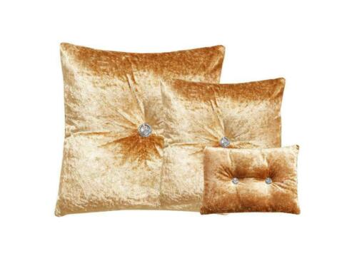 Crushed Velvet Filled Cushion Luxury Diamante Small & Large Bedroom Sofa Cushion 