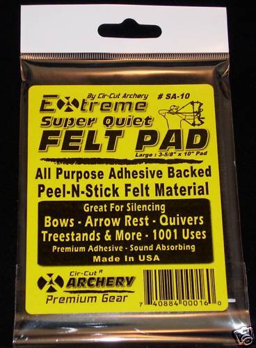 ADHESIVE FELT Bow /& Rest Silencing Material Archery Great for Quiver Rest Sight