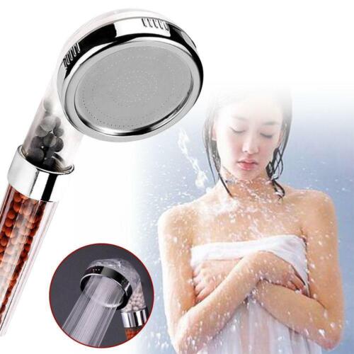 Bathroom Booster SPA Ion Spray Rain Anion Shower Head Water Saving Filter