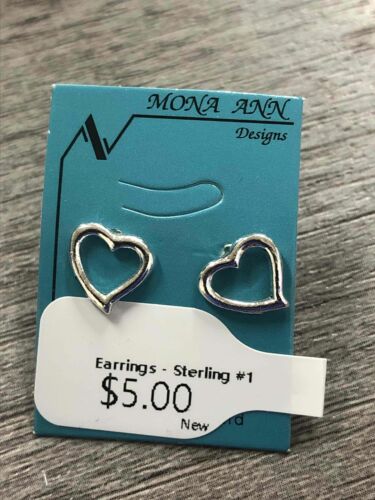 Sterling Silver Earrings Big Heart Stud 