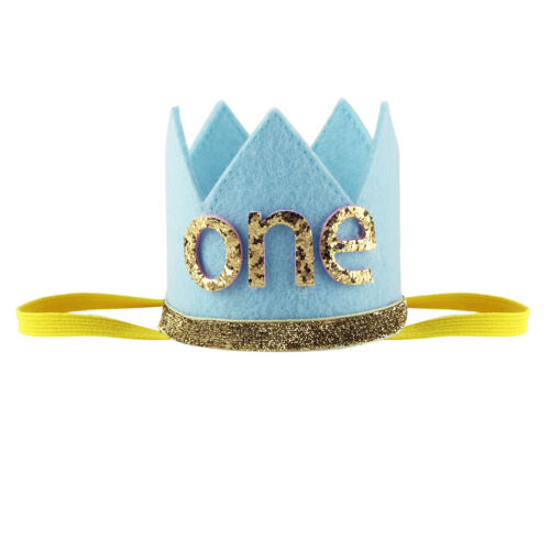 Newborn Baby Boy Girl 1st First Birthday Crown One Year Party Hat Headband Tiara