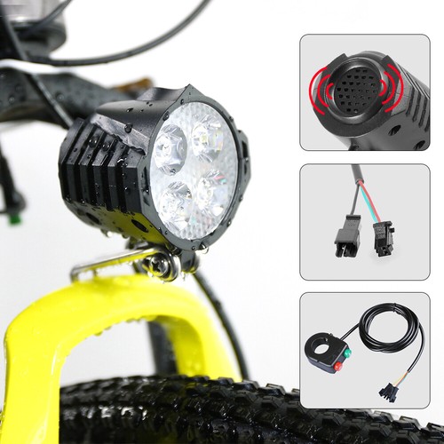 Elektro bicicleta LED FAROS 12w 36v 48v 60v Front lámpara con bocina para ebike