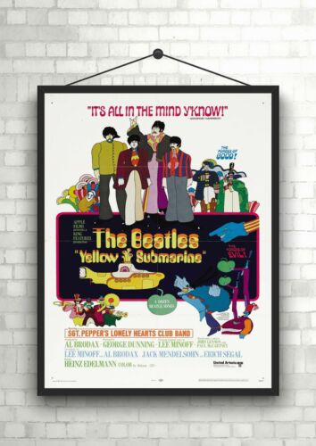 Kunstplakate The Beatles Yellow Submarine Vintage Movie Poster Art Print Maxi A1 A3 Antiquitaten Kunst Subzy Mk