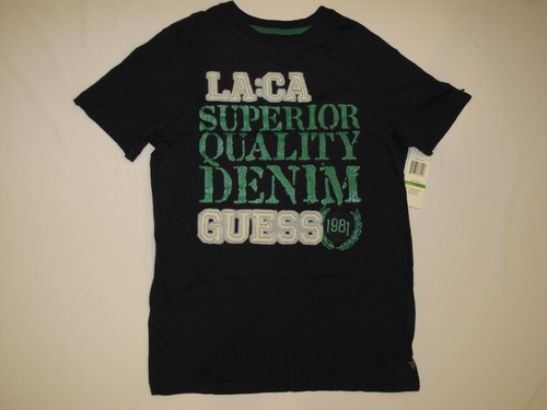 NWT GUESS T shirt BOY size M 12-14 navy blue
