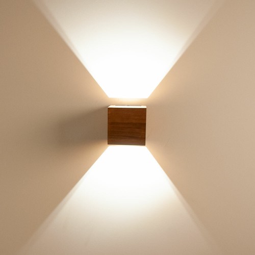 LED Holz Wand Lampe dimmbar Wohn Zimmer Beleuchtung Up Down Strahler Leuchte