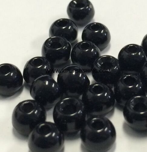 Brass fly tying Beads 3.0 mm Noir brillant 7//64/" 200 Count