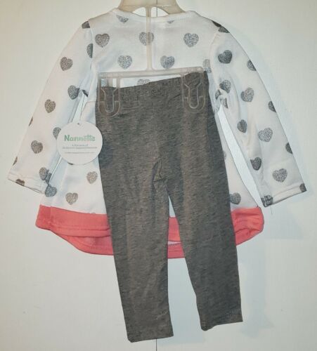 Details about   Nanette Baby 2 piece set Infant Girls Long-Sleeved Top & Leggings Sparkly Hearts 