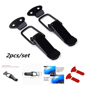 2pcs Black Quick Release Fasteners For Car Bumpers Trunk Fender Hatch Lids Kits