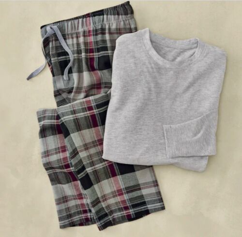 Men's Cosi Concepts Gray Black Red Multi Flanel Pj Lounge Pajama Pant Set L 2X 