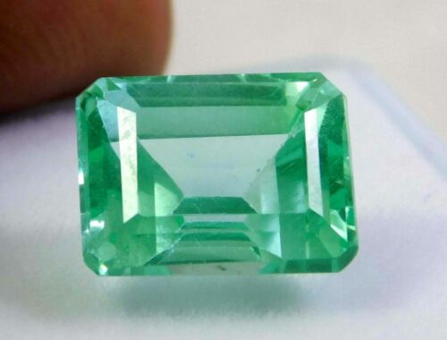 3.25Cts Natural muzo mine Emerald cut Loose Mineral Gemstone 8