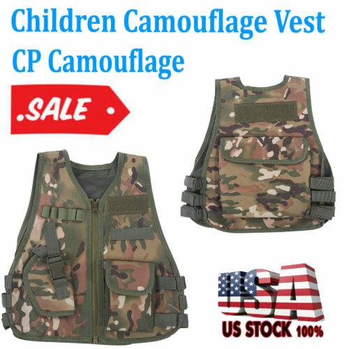 Children Camouflage Vest w//Multi Pocket for Combat Outdoor Hunting Game L