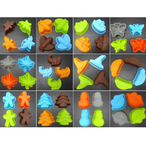 4x Silicone Fondant Biscuit Mould Cake Decorating Cookie Baking Mold Sugarcraft 