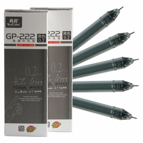 12pcs Minuteness Gel Ink Roller Ball Pens Set Black Ink 0.2mm Papelaria for Offi