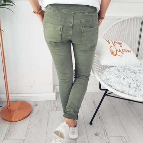 Womens Stretch Skinny Jegging Pants Ladies Slim Fit Office Work Casual Trousers