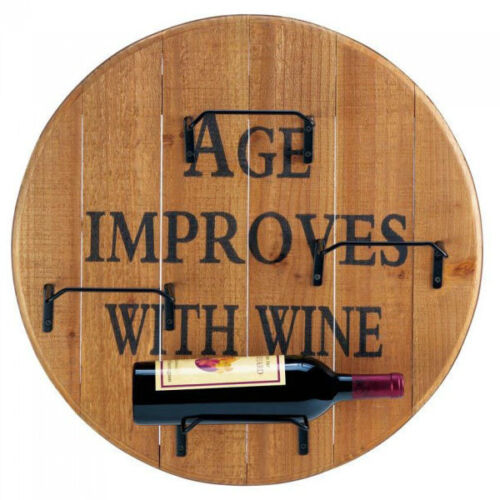 Age Improves With Wine Round Wood Wine Rack 