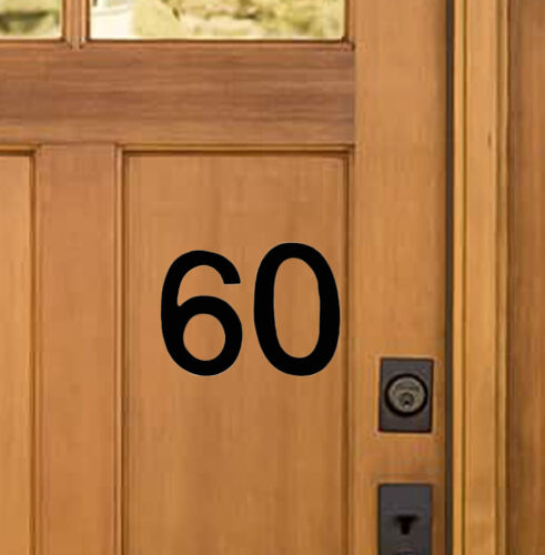 Satin Black No 60 Fence 10cm Stick-On House Numbers Door Gate 