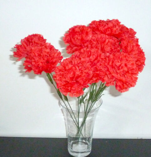 5 x Oeillets Rouge Friddle environ 45 cm Art Fleurs-Soie Fleurs 