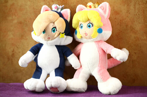 2X Super Mario Bros 19cm Cat Rosalina /& Peach Princess Stuffed Animal Plush Toy