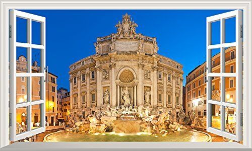 Rome Trevi Fountain Magic Window Wall Art Self Adhesive Poster V1* 