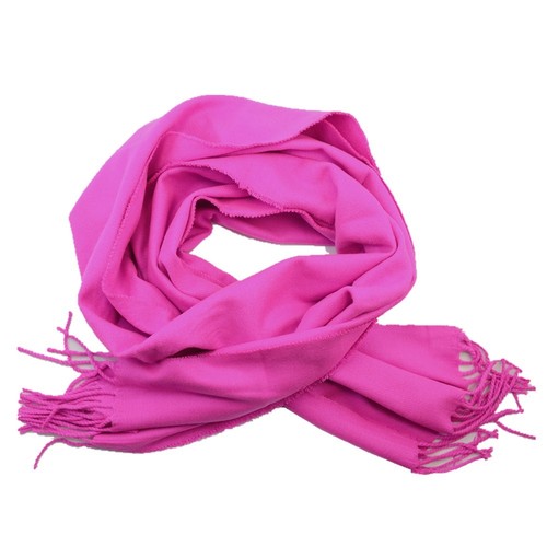 Men Women 100/% CASHMERE Warm PLAIN Scarf pure solid Wool SCOTLAND Hot Pink