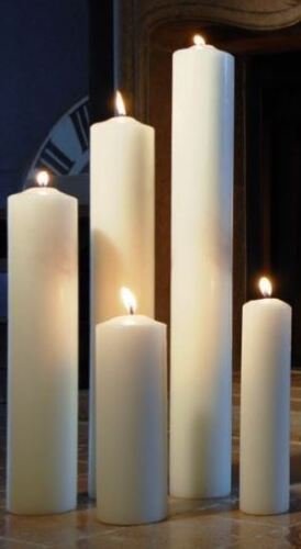 4 Altarkerzen 250 x 20 mm Leuchterkerze Elfenbein RAL Qualität Markenkerzen