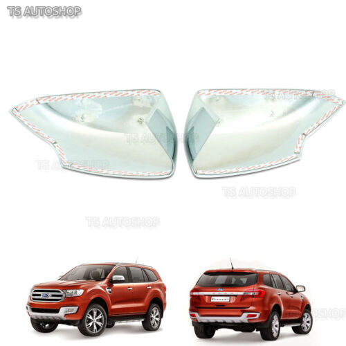 Set Chrome Side L R Mirror Cover Fit Ford Everest Suv 2.2 3.2 Suv 2016 2017