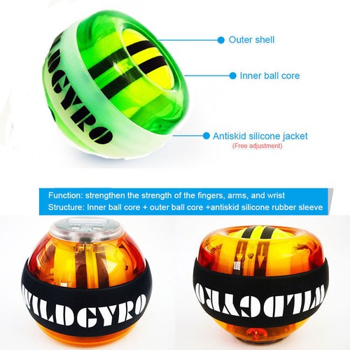 UK LED Arm Exercise Ball PowerBall Force Ball Gyro Wrist Ball Fitness 4 Kinds