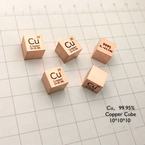 99.95/% Reines Cu Copper Metall Periodensystem Elemente 10*10*10mm Kupfer Würfel