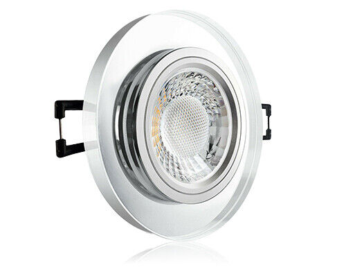 Recessed Spotlights Crystal Glass SMD LED Black Clear White GU10 Recessed Spot 230V MR16