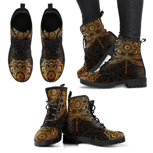 Details about   Mandala Dragonfly Rusty Gold Womens Vegan Friendly Leather Woman Premium Boots 