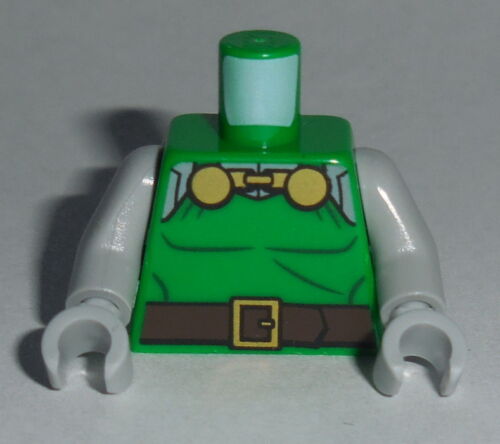 TORSO M052 Lego Male Green Tunic w// Belt /& 2 Gold Clasps NEW Spiderman Doom