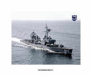 USN Navy Ship Print USS DAMATO DD 871 US Naval Destroyer