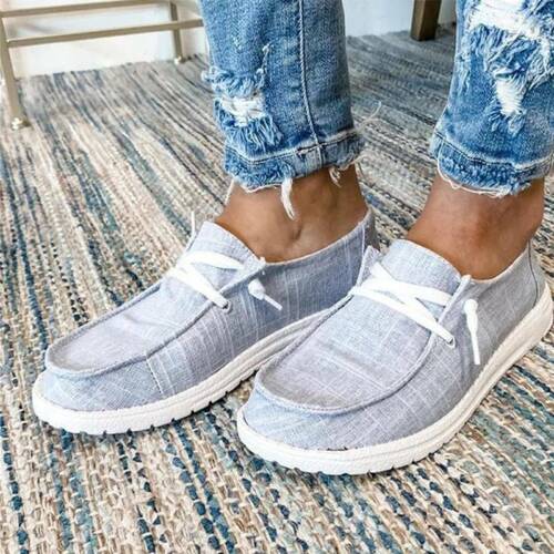 Details about   Lady Women Pumps Slip On Flat Loafers Trainer Sneakers Casual Boat Shoes Size 