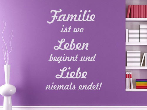 Wall Tattoo Wall Sticker Sayings Family is where life begins and LoveHallway