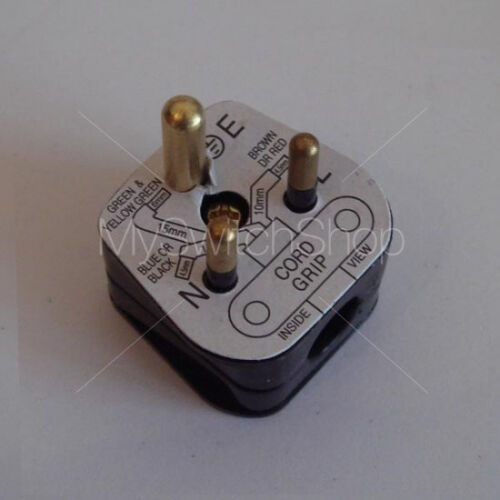 5APLUGB 5 Amp Round Pin Plug Black 