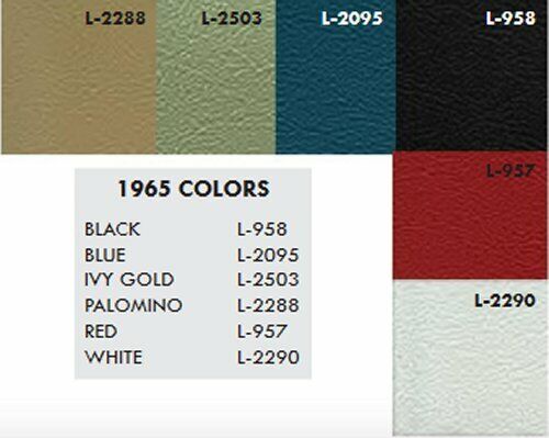 Your Color Choice by Distinctive 1965 Mustang Bucket Seat Cover Upholstery