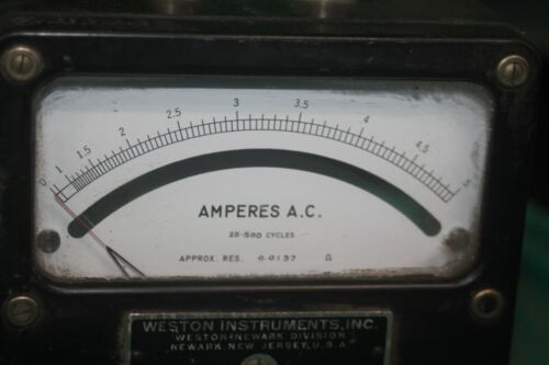Details about  / Vintage Amperes AC meter Model 433 0-5 25-500 Cycles