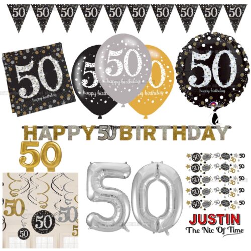 GOLD Celebration Birthday Party Supplies Balloons Banners Tableware /& Decoration