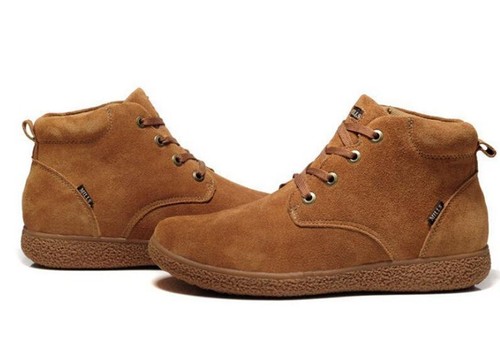Homme Bottines en daim cuir Ace Up Casual Chukka Chaud Fourrure Combat Chaussures NOUVEAU