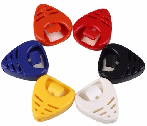 Plastic Guitar Picks Holder *Different Colours* Plectrum Cases Box Acoustic Bass