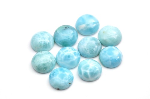 LARIMAR LOT OF 6 GENUINE DOMINICAN 10mm ROUND CABOCHON 100/% NATURAL,