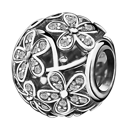 CZ 925 Charms Silver Bead Cubic Zircon Women/'s Jewelry For Sterling DIY Bracelet