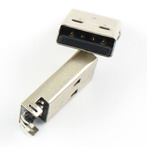 10Pcs USB 2.0 Type A 4Pin Male Right Angle Panel Mount DIP Connector For DIY 