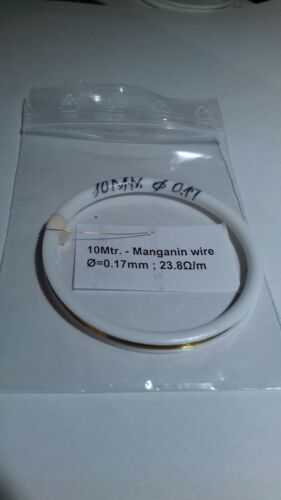 10 meter Manganin widerstand draht,Manganin wire Ø=0,17 mm  23,8 Ω/m 