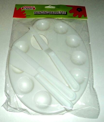 ANGELS CRAFT White Plastic Painting Palette With Thumb Hole /& Tools NIP